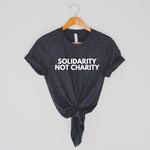 Load image into Gallery viewer, Solidarity, Not Charity shirt Mutual aid shirt
