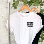 Load image into Gallery viewer, Advocate Organize Legislate Short Sleeve Tee
